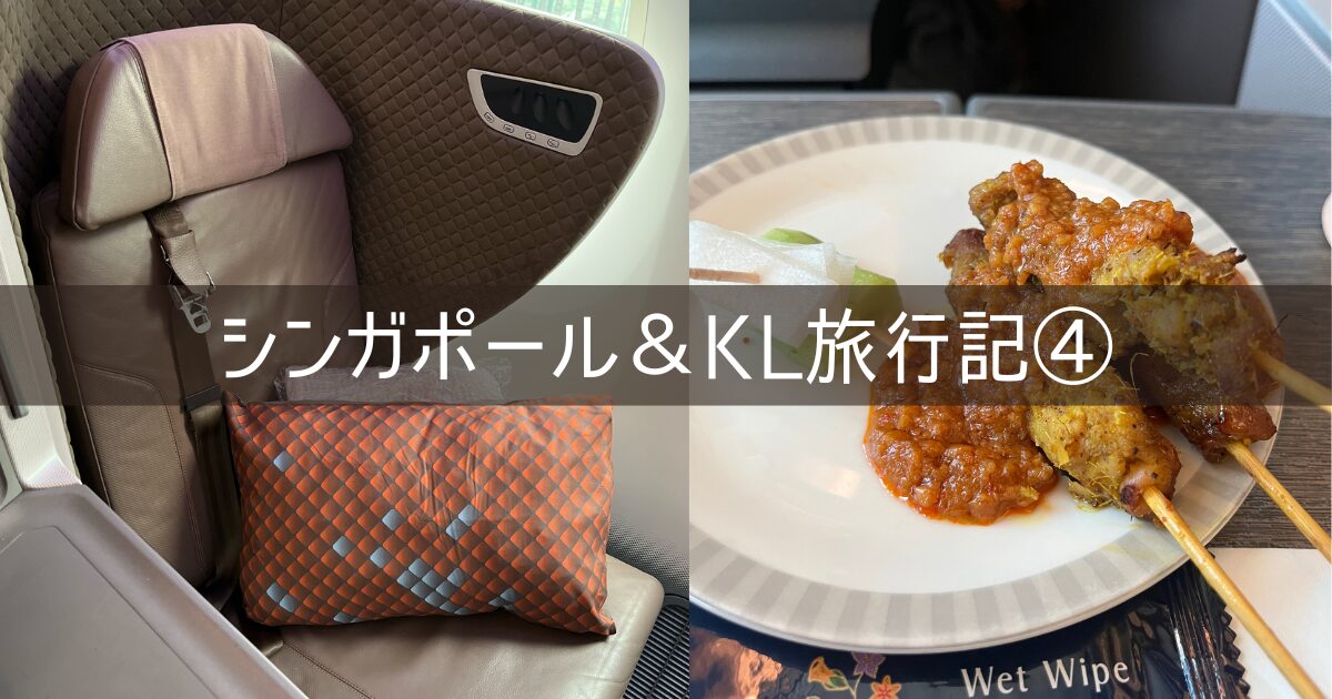 シンガポール＆クアラルンプール 旅行記 2026年3月④ 1日目 仁川→チャンギ シンガポール航空 SQ601